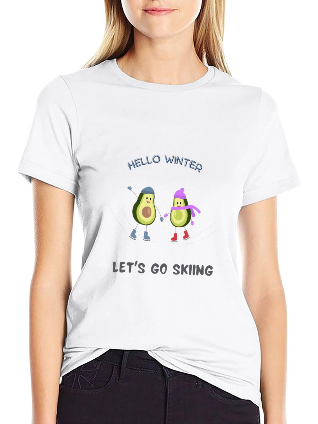 Winter Avocado Skiing T-Shirt