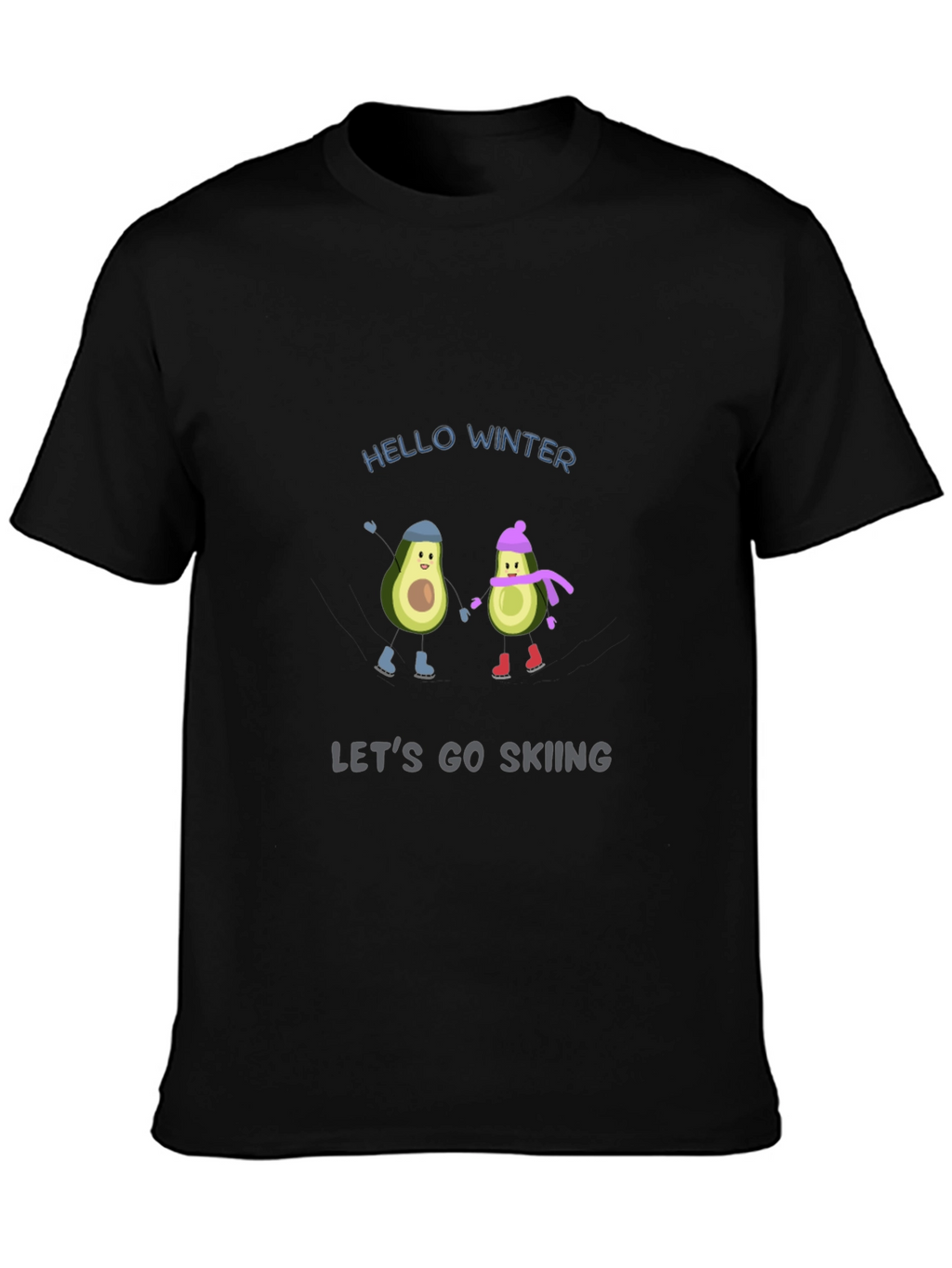 Winter Avocado Skiing T-Shirt