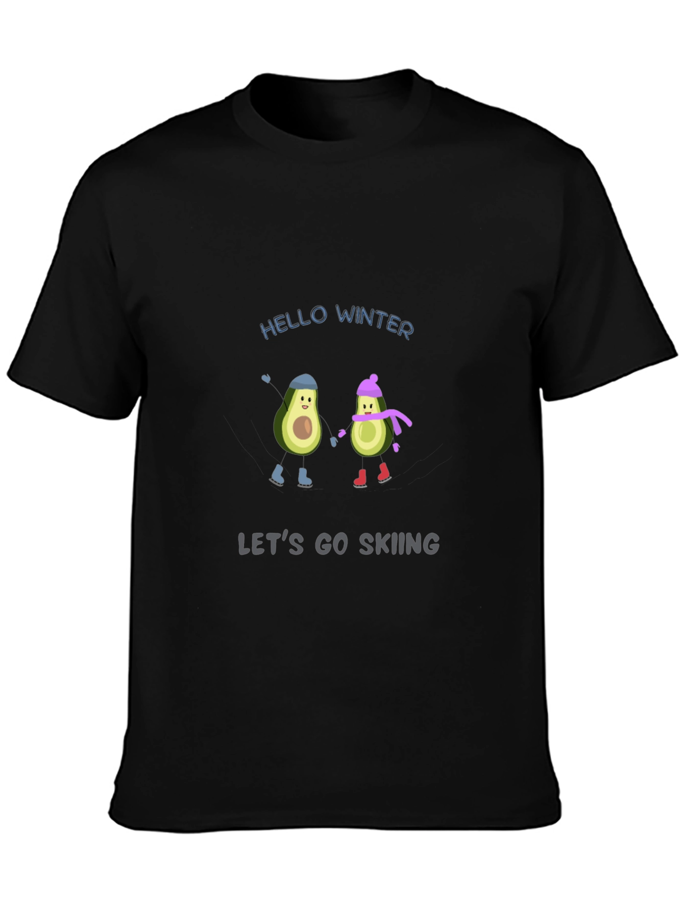 Winter Avocado Skiing T-Shirt