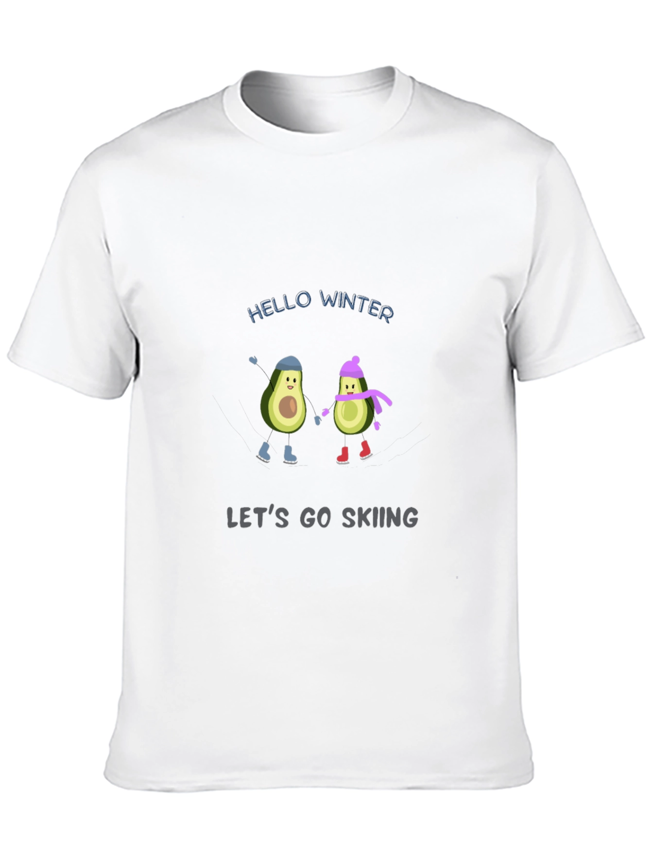 Winter Avocado Skiing T-Shirt