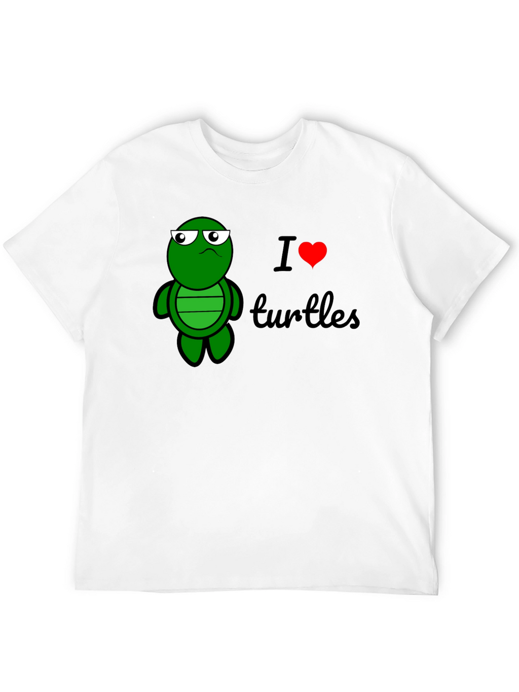 I Heart Turtles Graphic Tee - Black Cotton