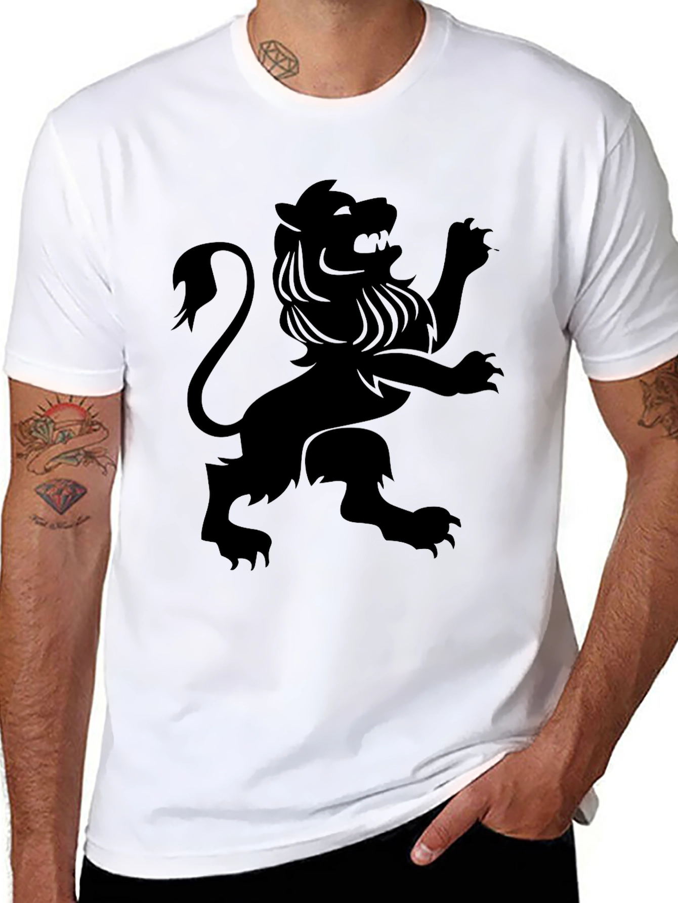 Black Lion Graphic T-Shirt - Bold Statement Tee