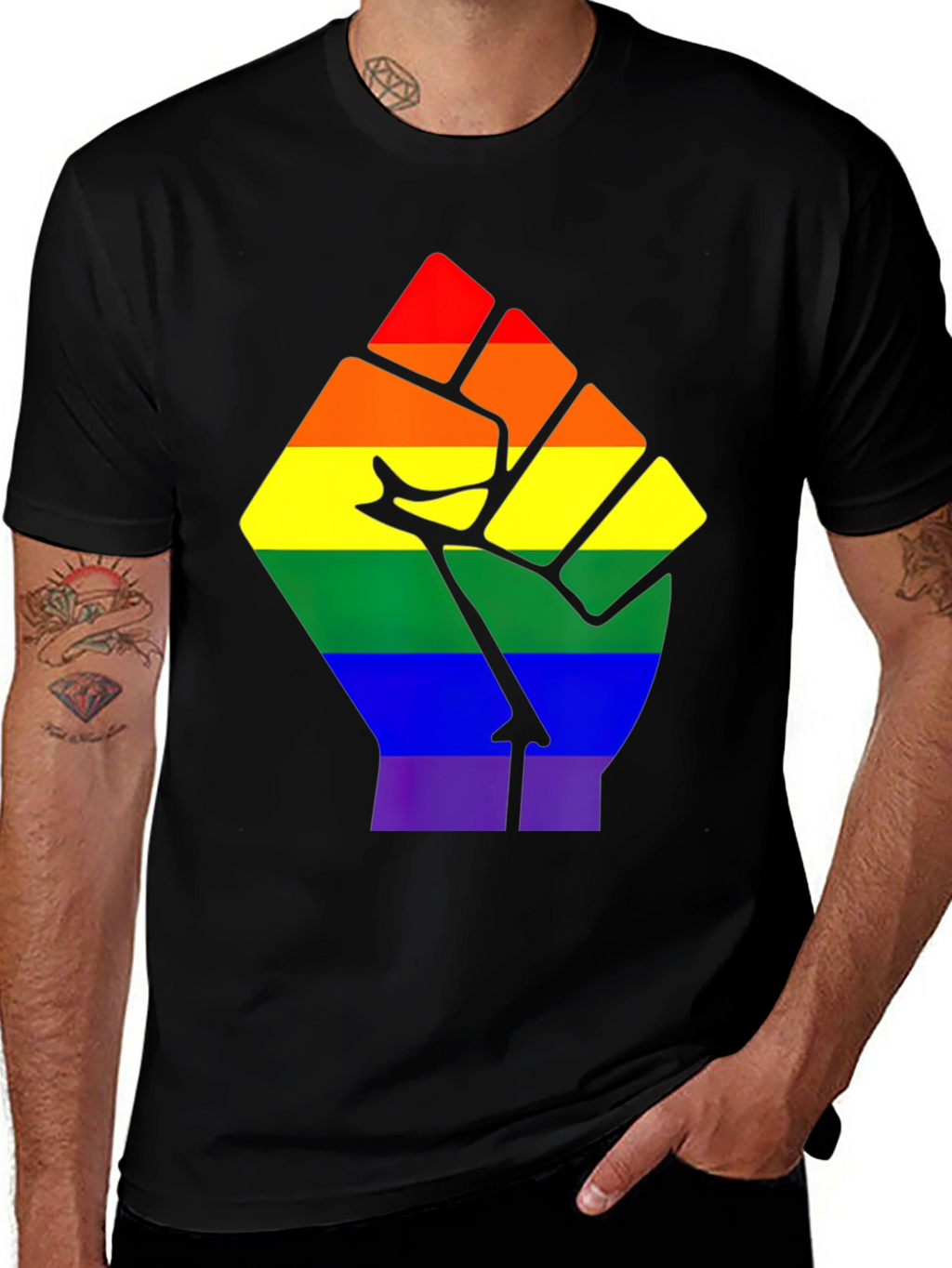 LGBTQ+ Pride Fist Tee - Black
