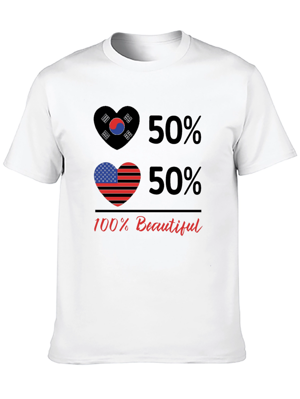 Korean American Heart T-Shirt - 100% Beautiful