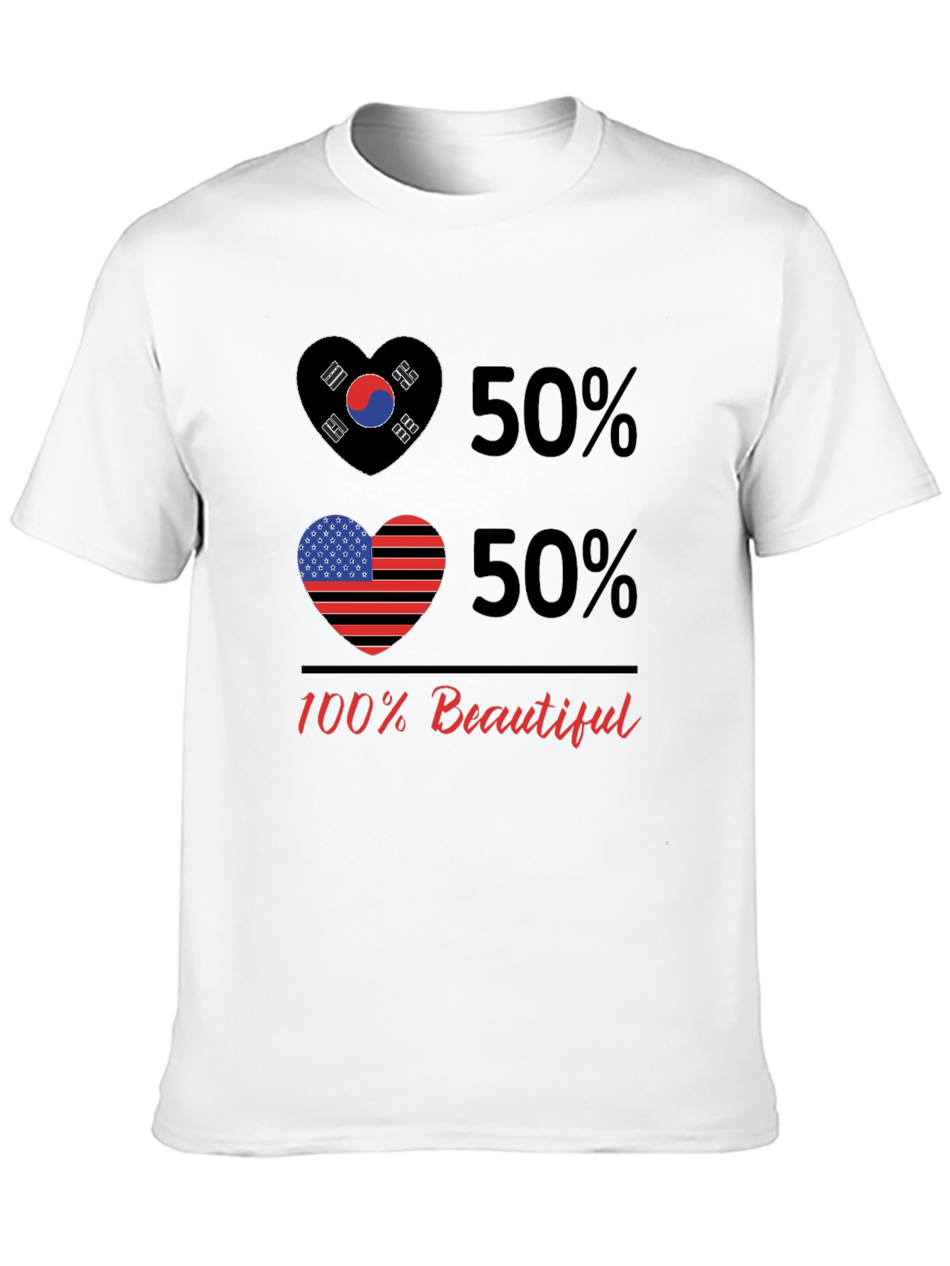 Korean American Heart T-Shirt - 100% Beautiful