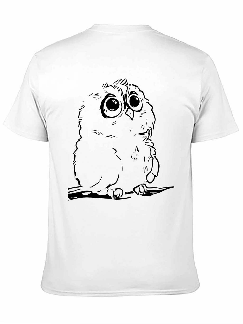 Owl Graphic Print Black T-Shirt