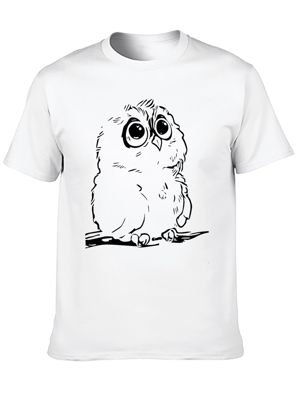 Owl Graphic Print Black T-Shirt