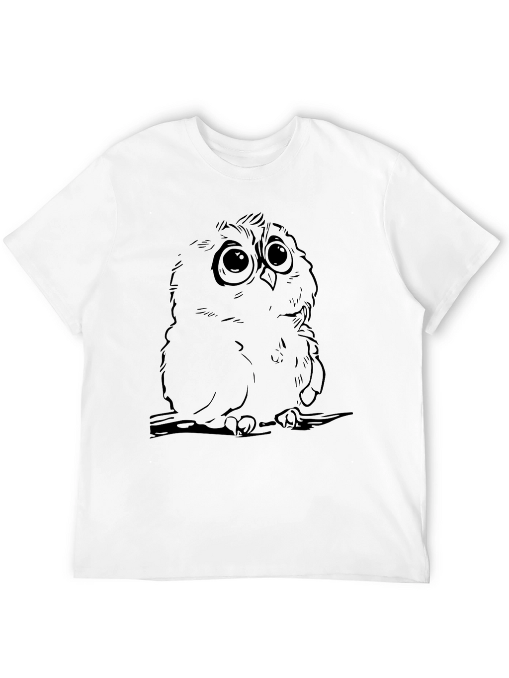Owl Graphic Print Black T-Shirt