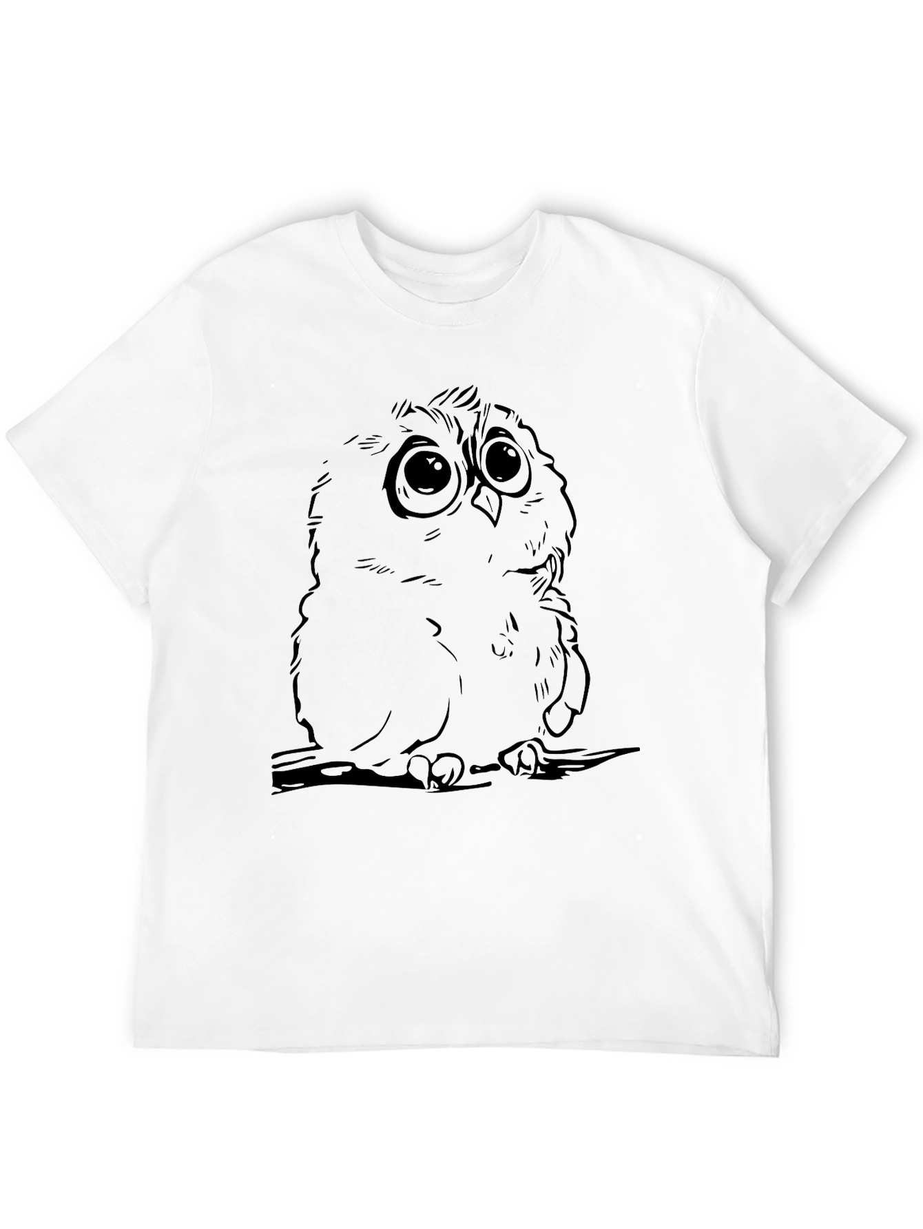 Owl Graphic Print Black T-Shirt