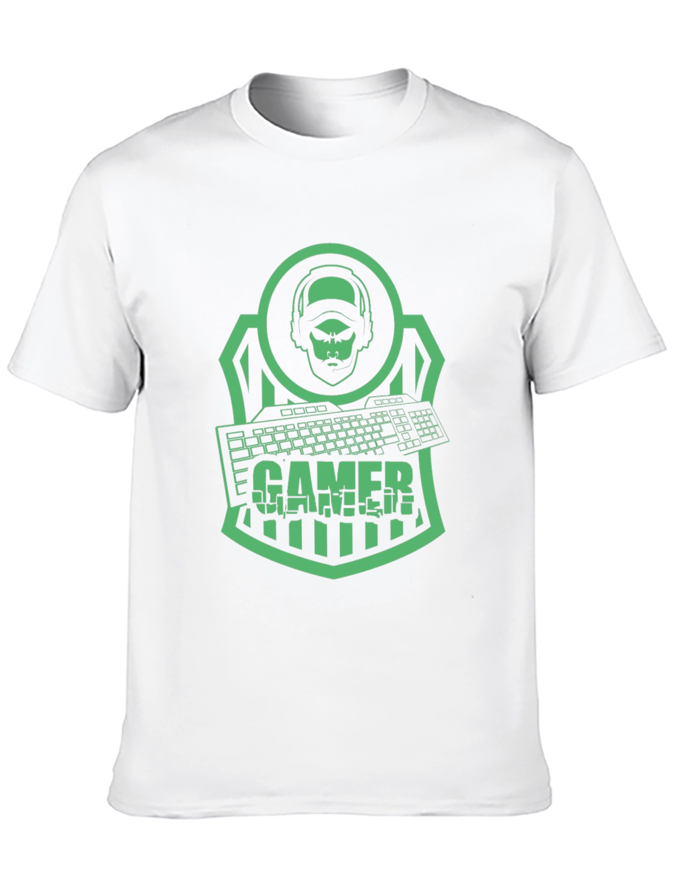 Gamer T-Shirt - Green Graphic Print