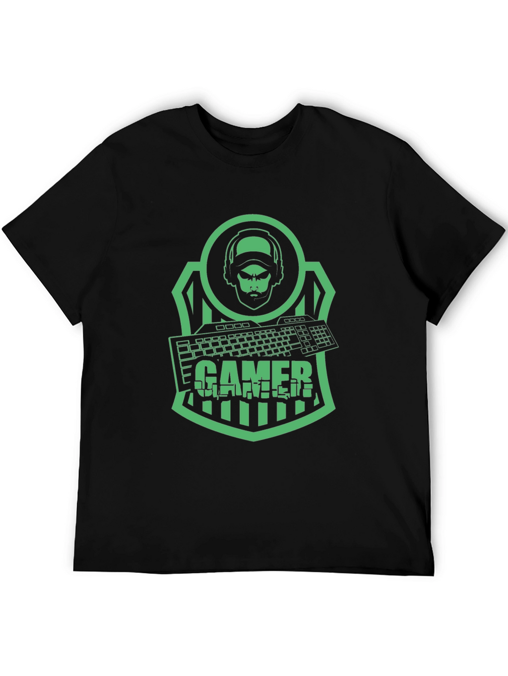 Gamer T-Shirt - Green Graphic Print