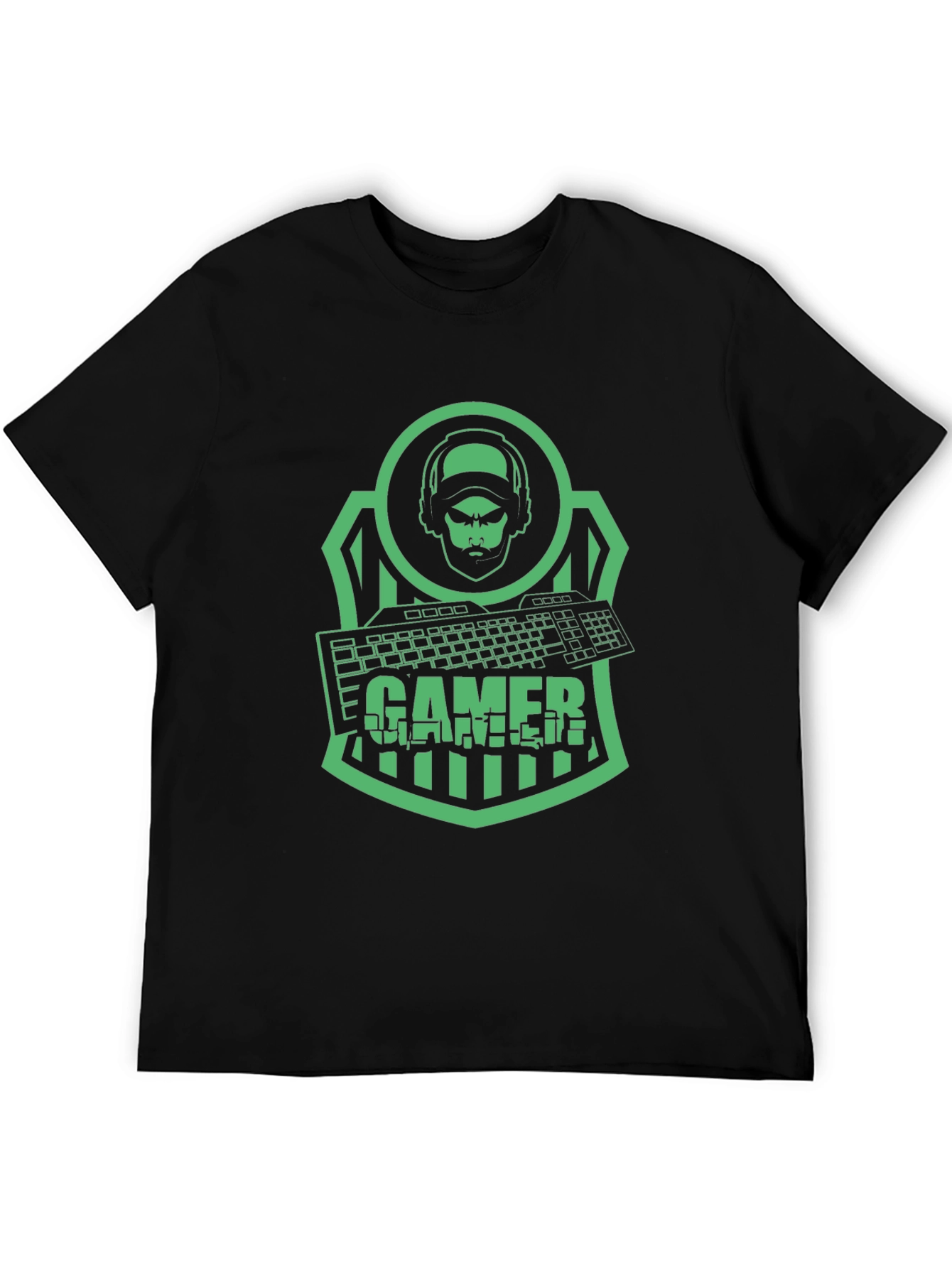 Gamer T-Shirt - Green Graphic Print