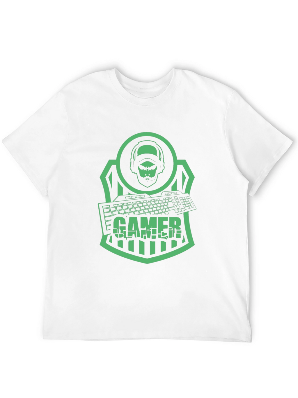 Gamer T-Shirt - Green Graphic Print