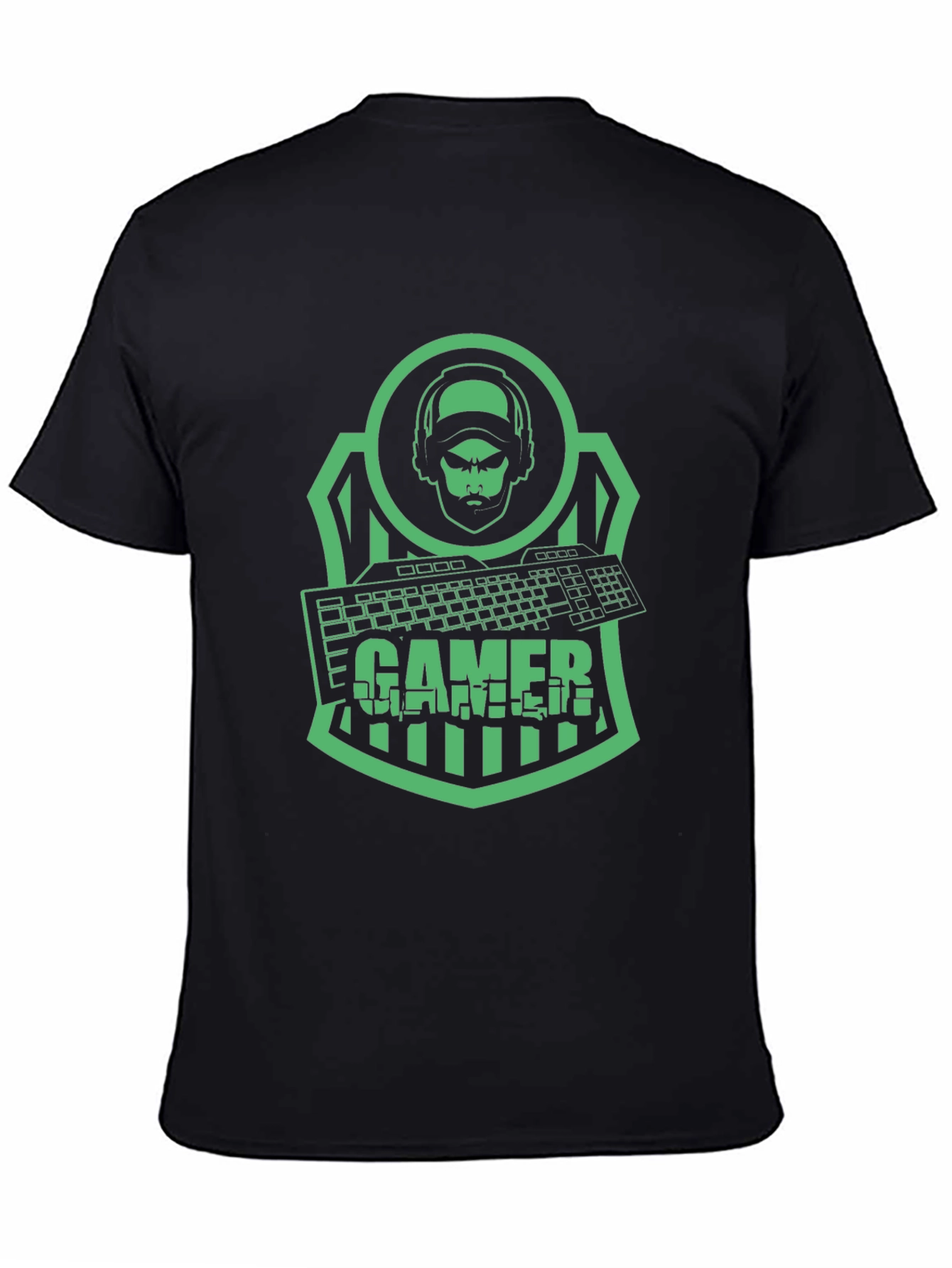Gamer T-Shirt - Green Graphic Print