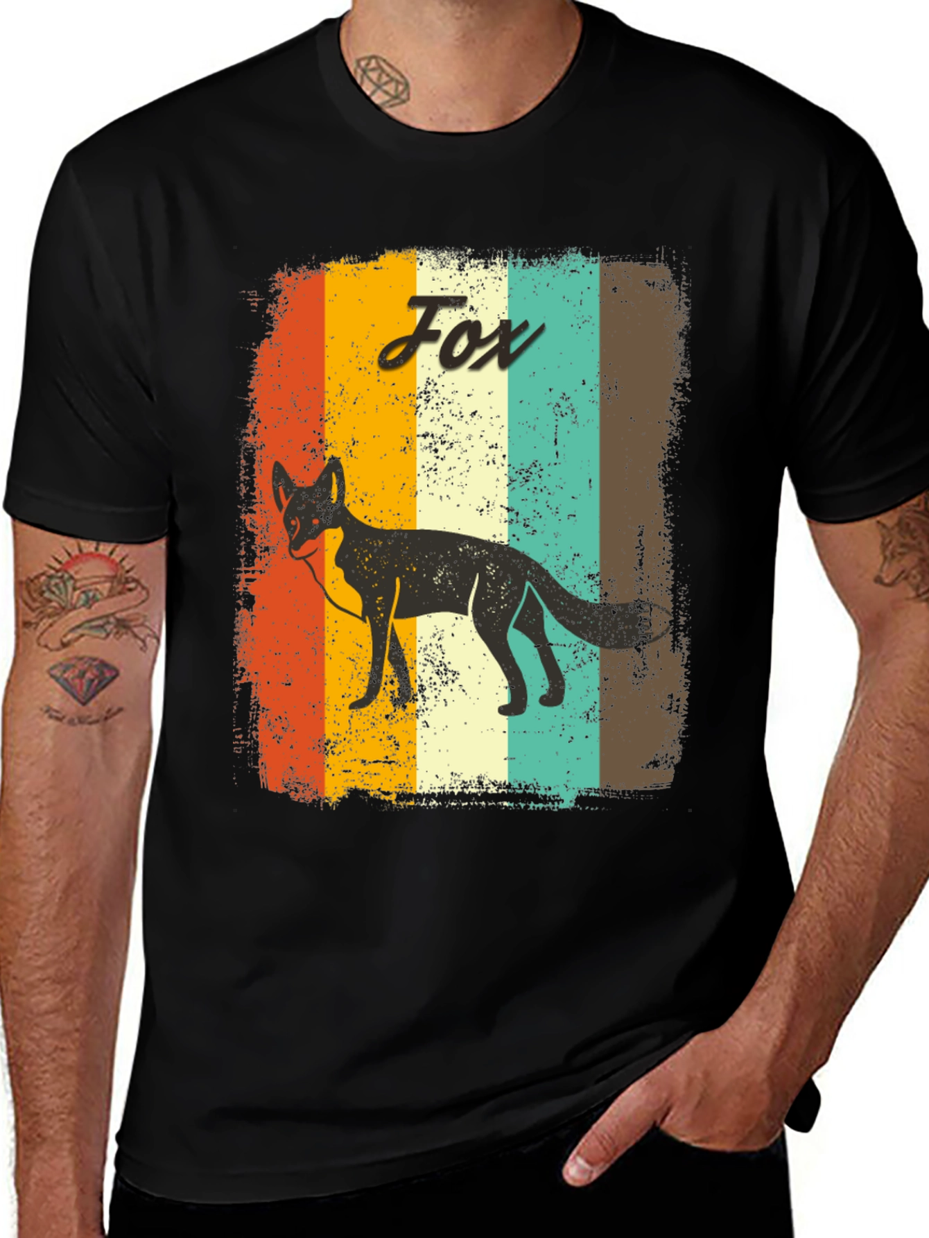 Retro Fox Graphic T-Shirt - Vintage Style Animal Tee