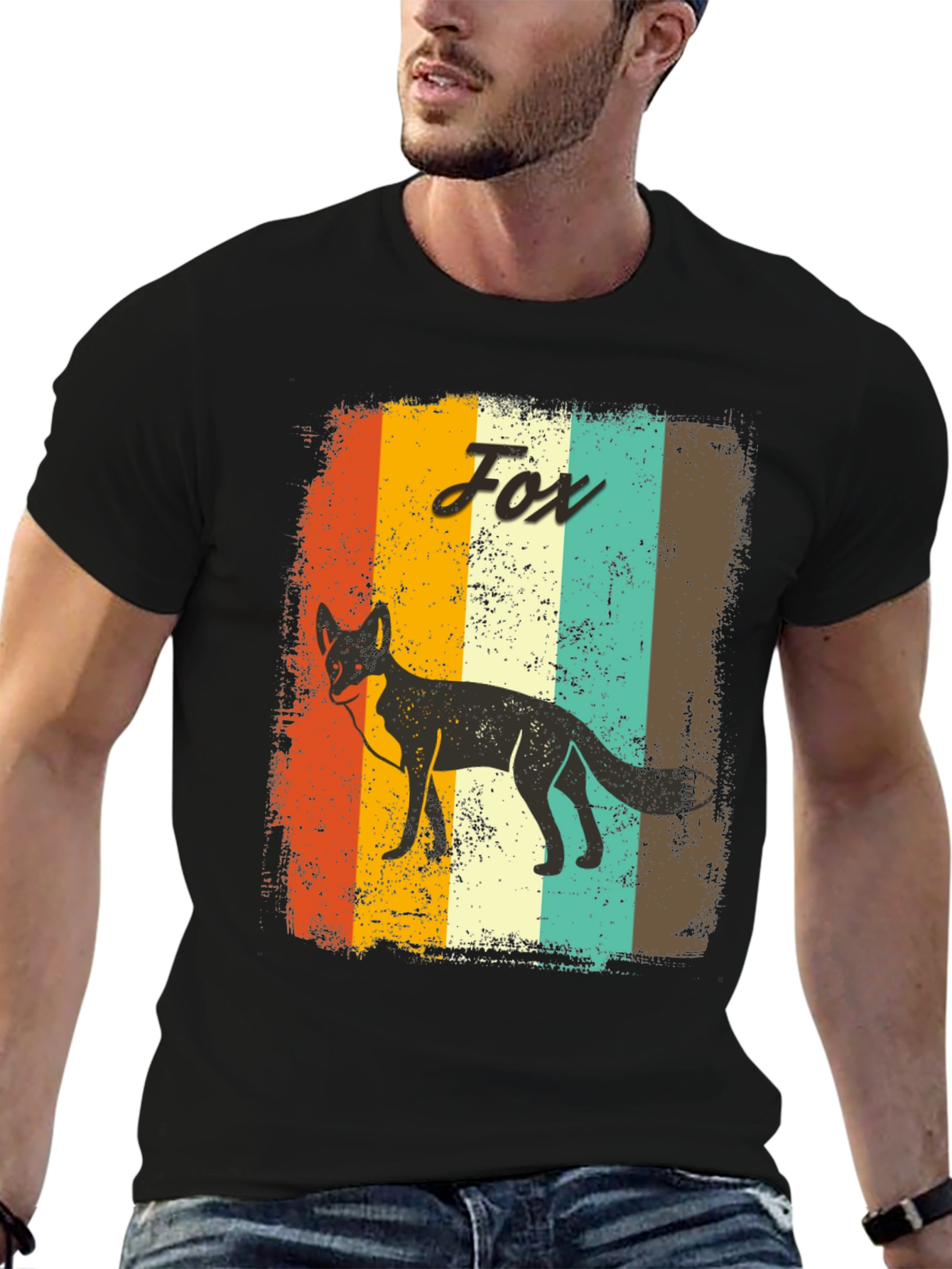 Retro Fox Graphic T-Shirt - Vintage Style Animal Tee