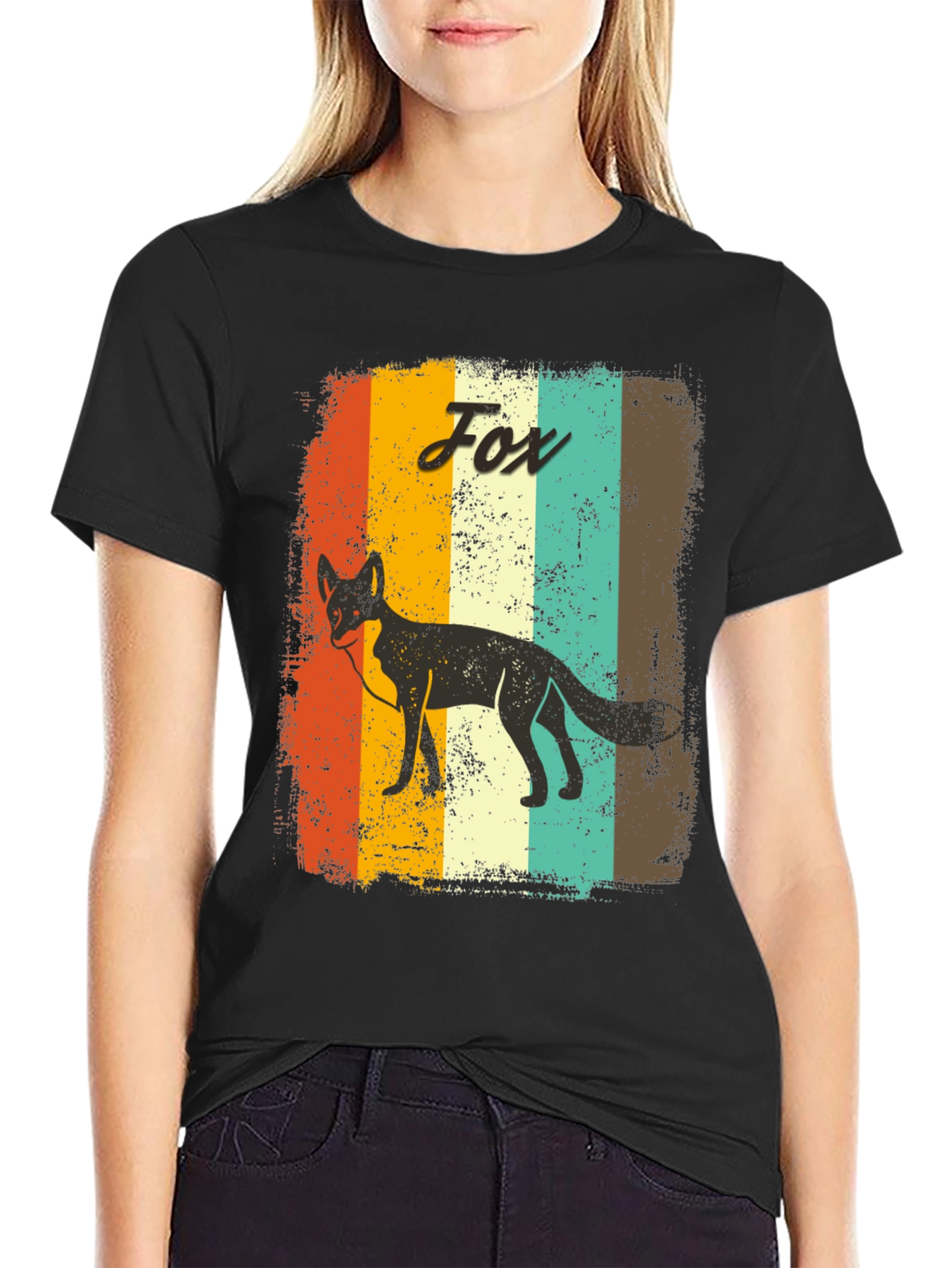 Retro Fox Graphic T-Shirt - Vintage Style Animal Tee