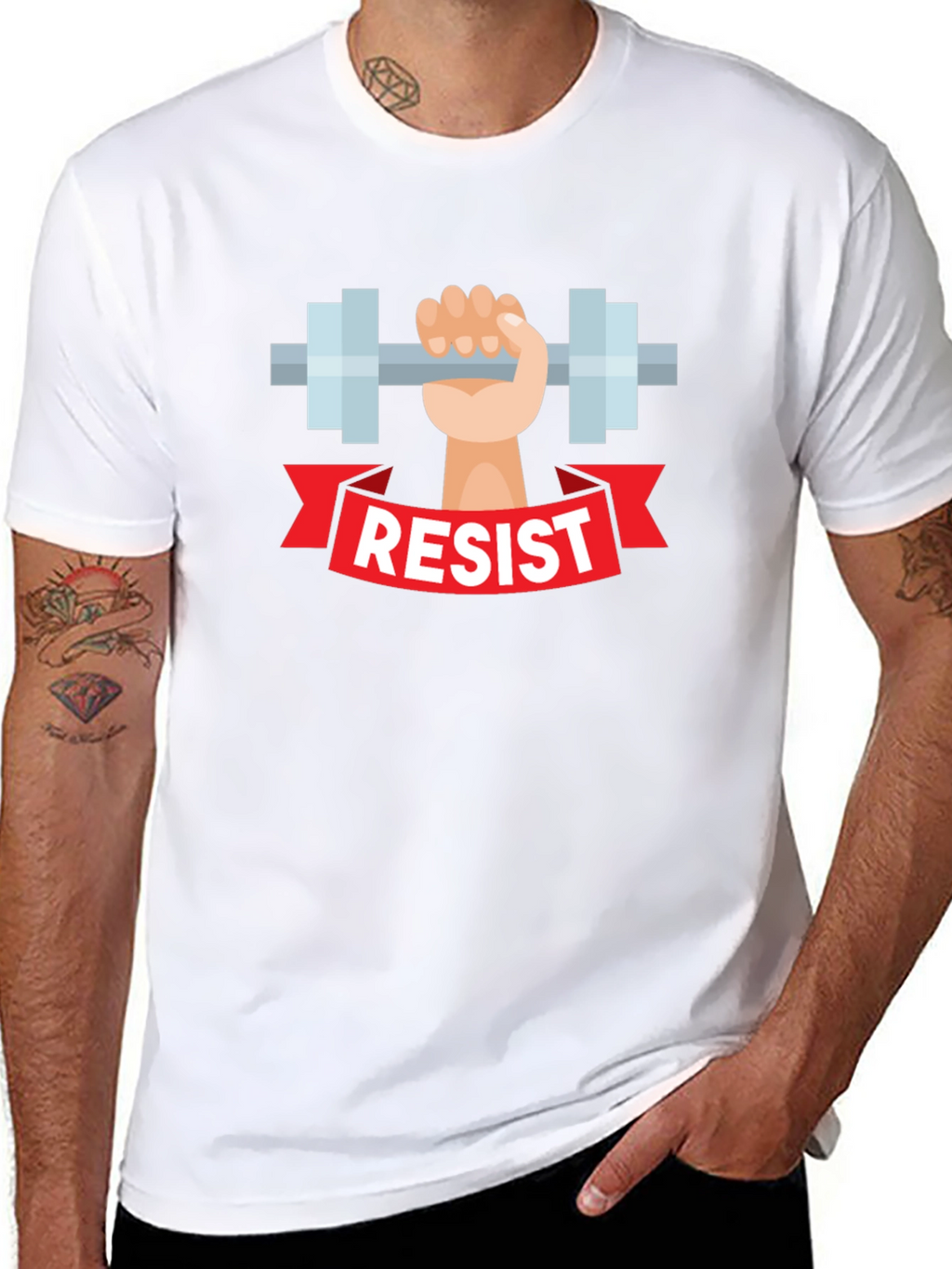 Resist Weightlifting T-Shirt - Black Graphic Tee