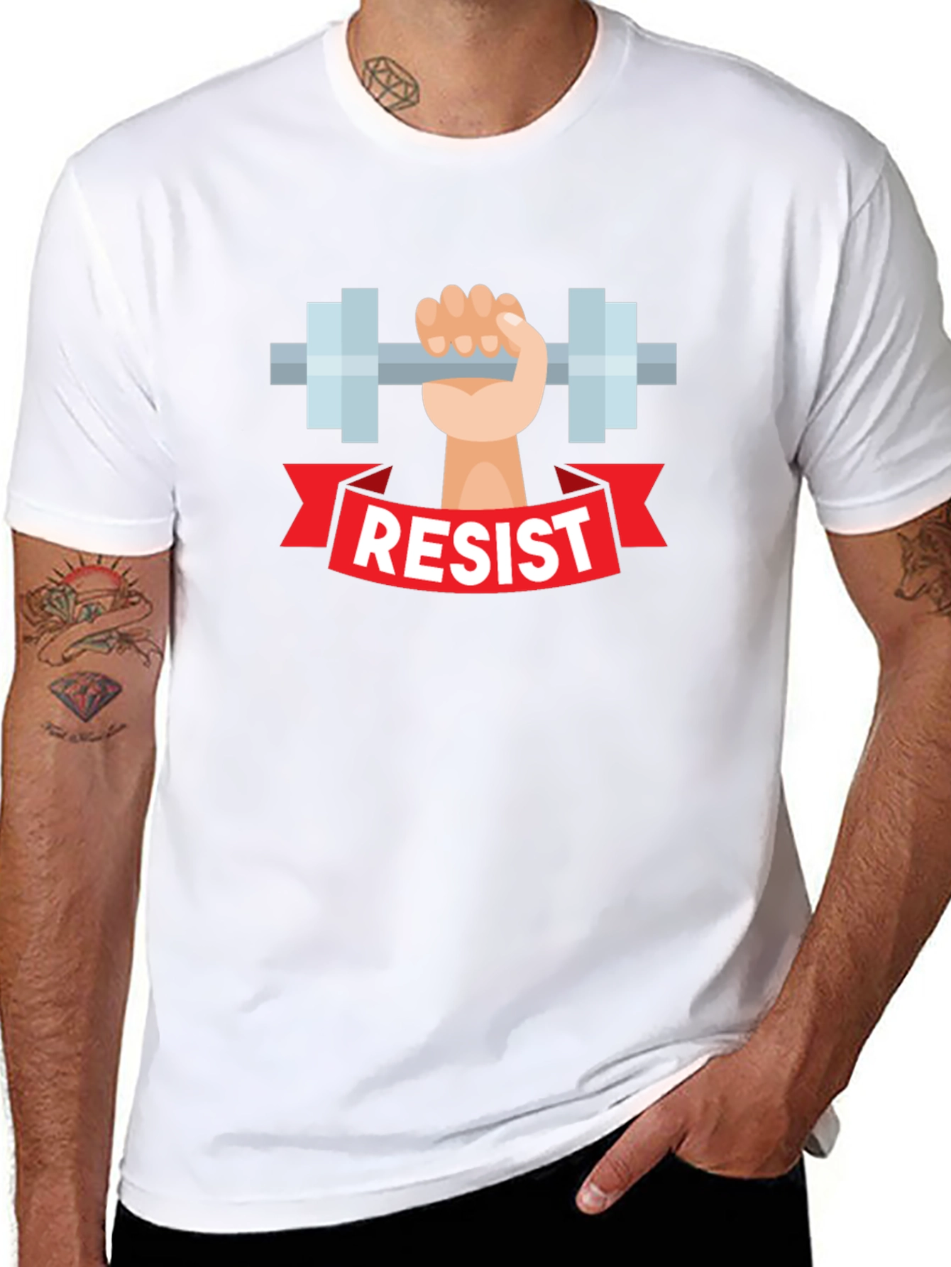 Resist Weightlifting T-Shirt - Black Graphic Tee