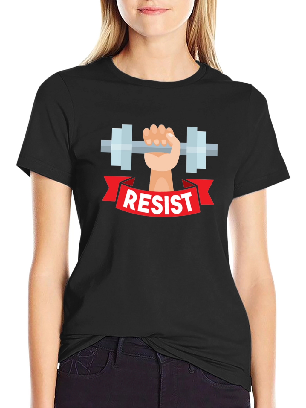 Resist Weightlifting T-Shirt - Black Graphic Tee