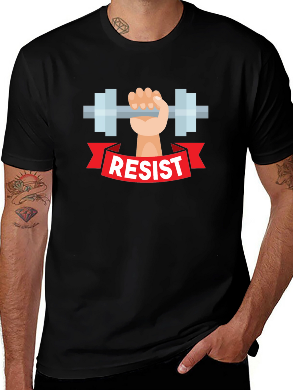Resist Weightlifting T-Shirt - Black Graphic Tee