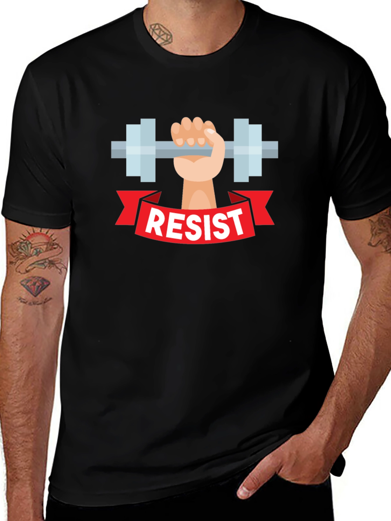 Resist Weightlifting T-Shirt - Black Graphic Tee