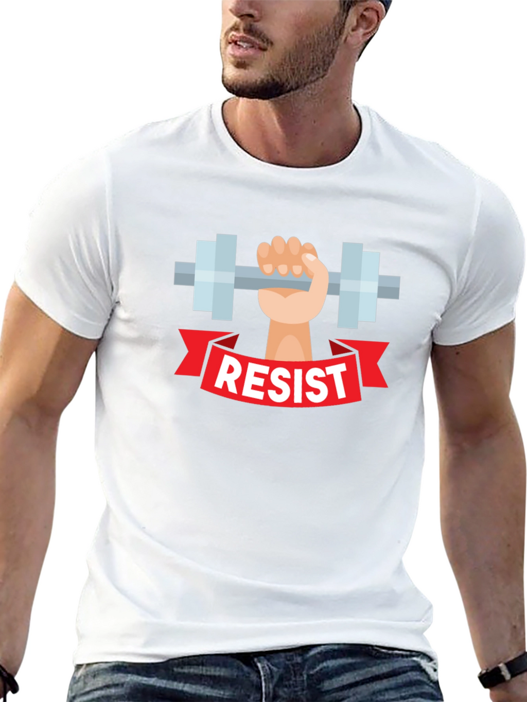 Resist Weightlifting T-Shirt - Black Graphic Tee