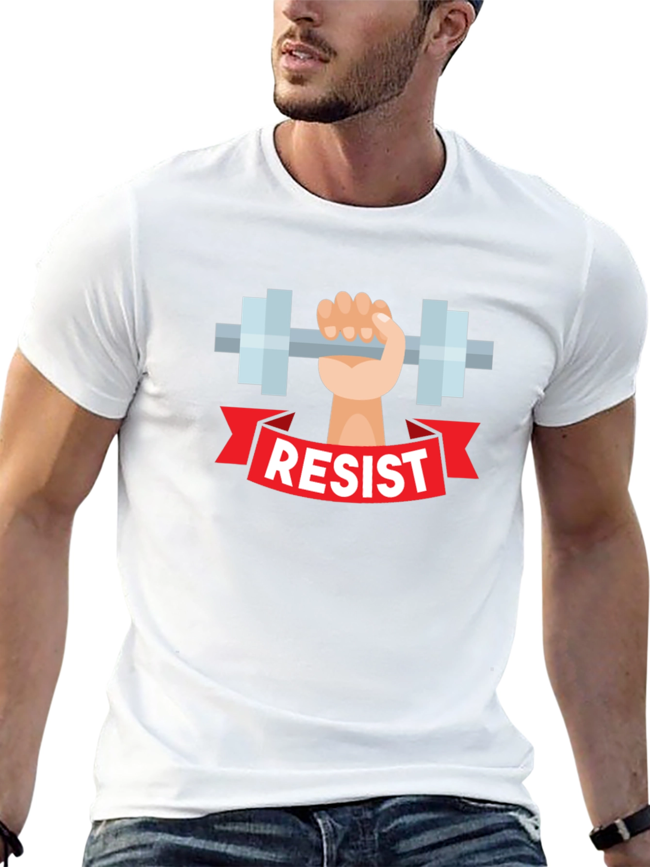 Resist Weightlifting T-Shirt - Black Graphic Tee