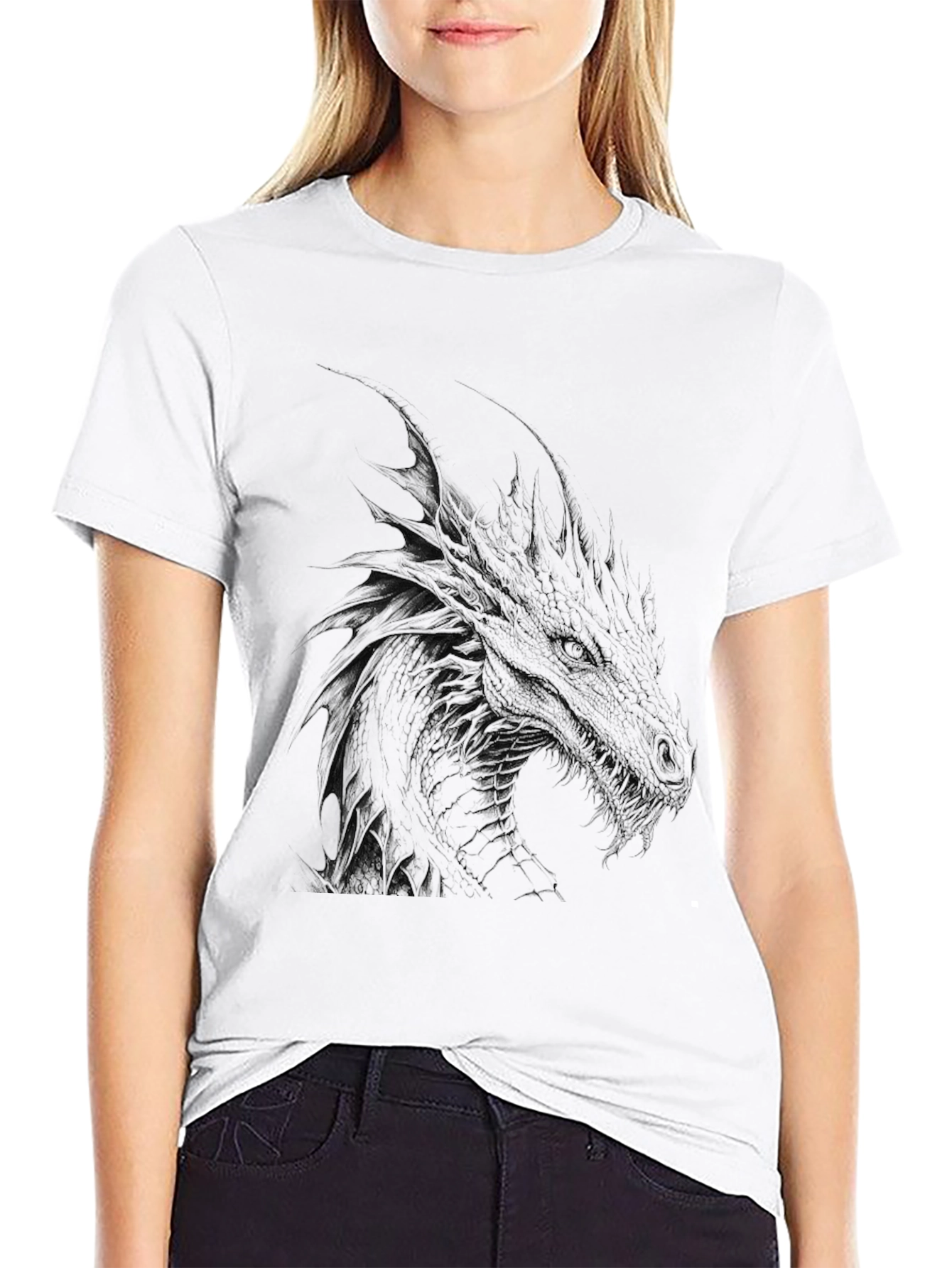 Mens Black Dragon Graphic Tee