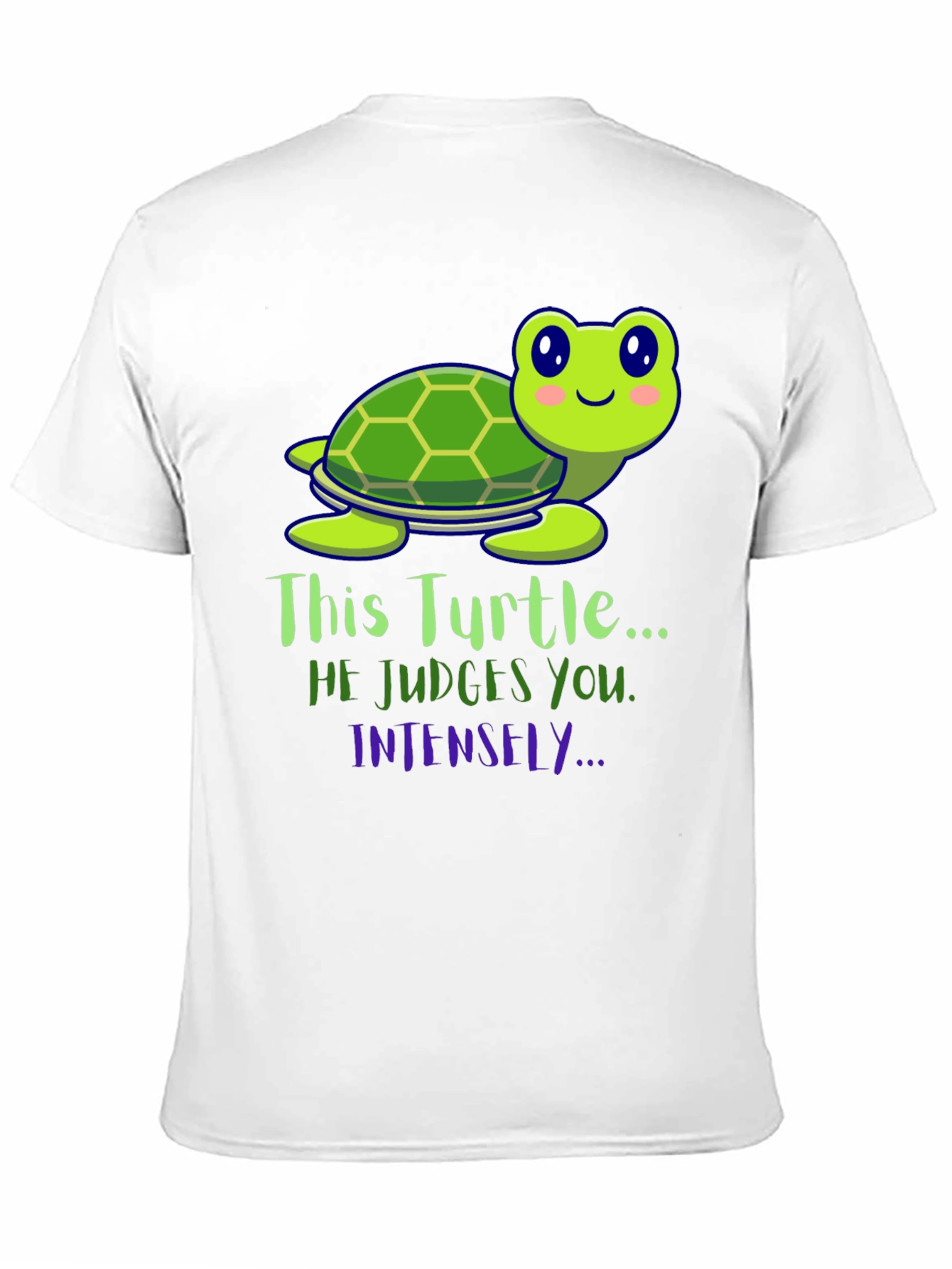 Funny Turtle Graphic Tee: He Judges You Intensely!