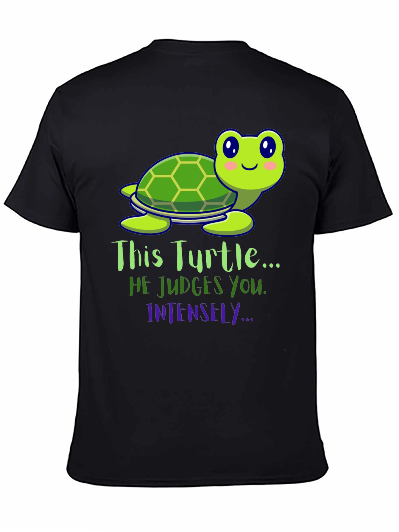 Funny Turtle Graphic Tee: He Judges You Intensely!