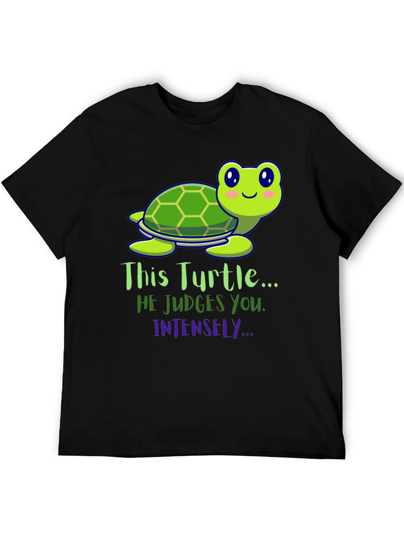 Funny Turtle Graphic Tee: He Judges You Intensely!