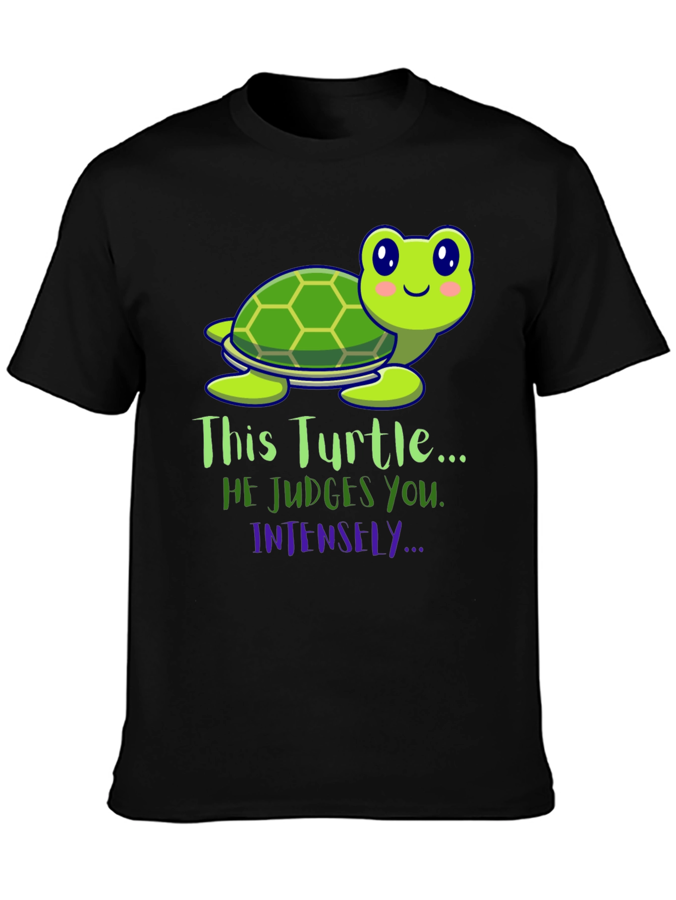 Funny Turtle Graphic Tee: He Judges You Intensely!