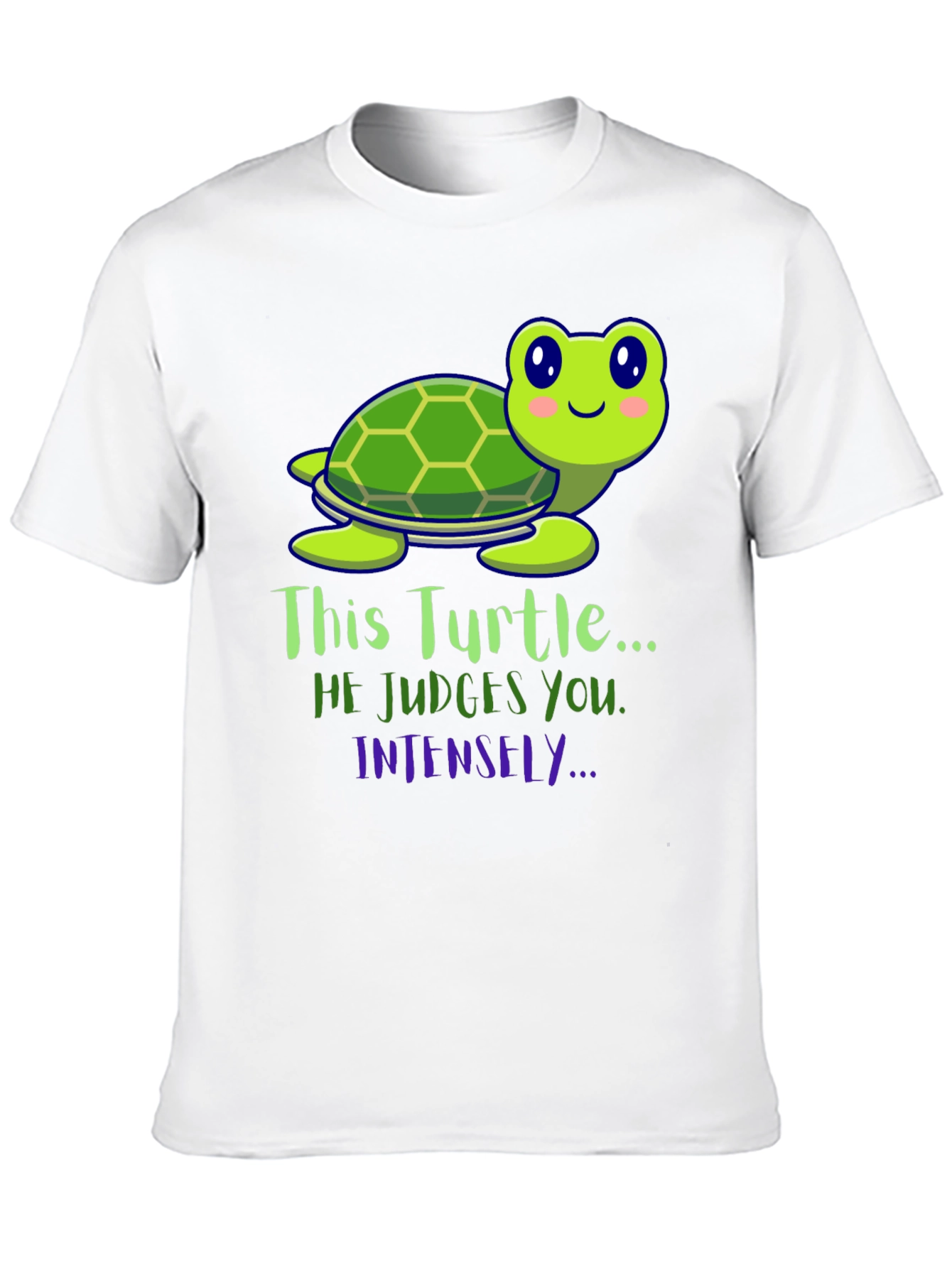 Funny Turtle Graphic Tee: He Judges You Intensely!