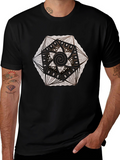 Geometric Mandala Tee - Black Artistic Design