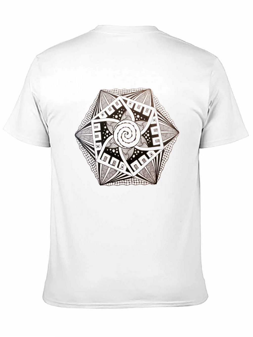 Geometric Mandala Tee - Black Artistic Design