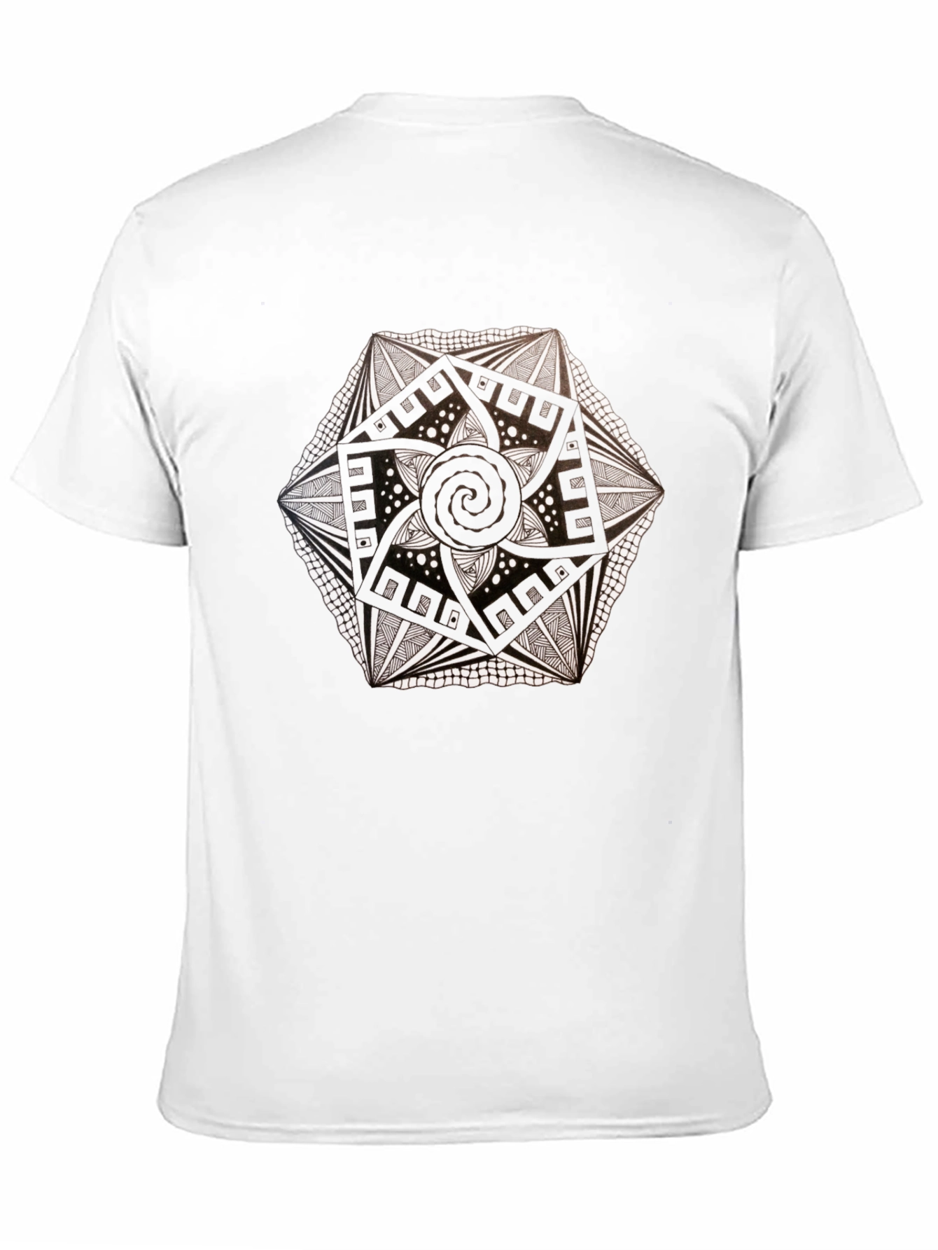Geometric Mandala Tee - Black Artistic Design