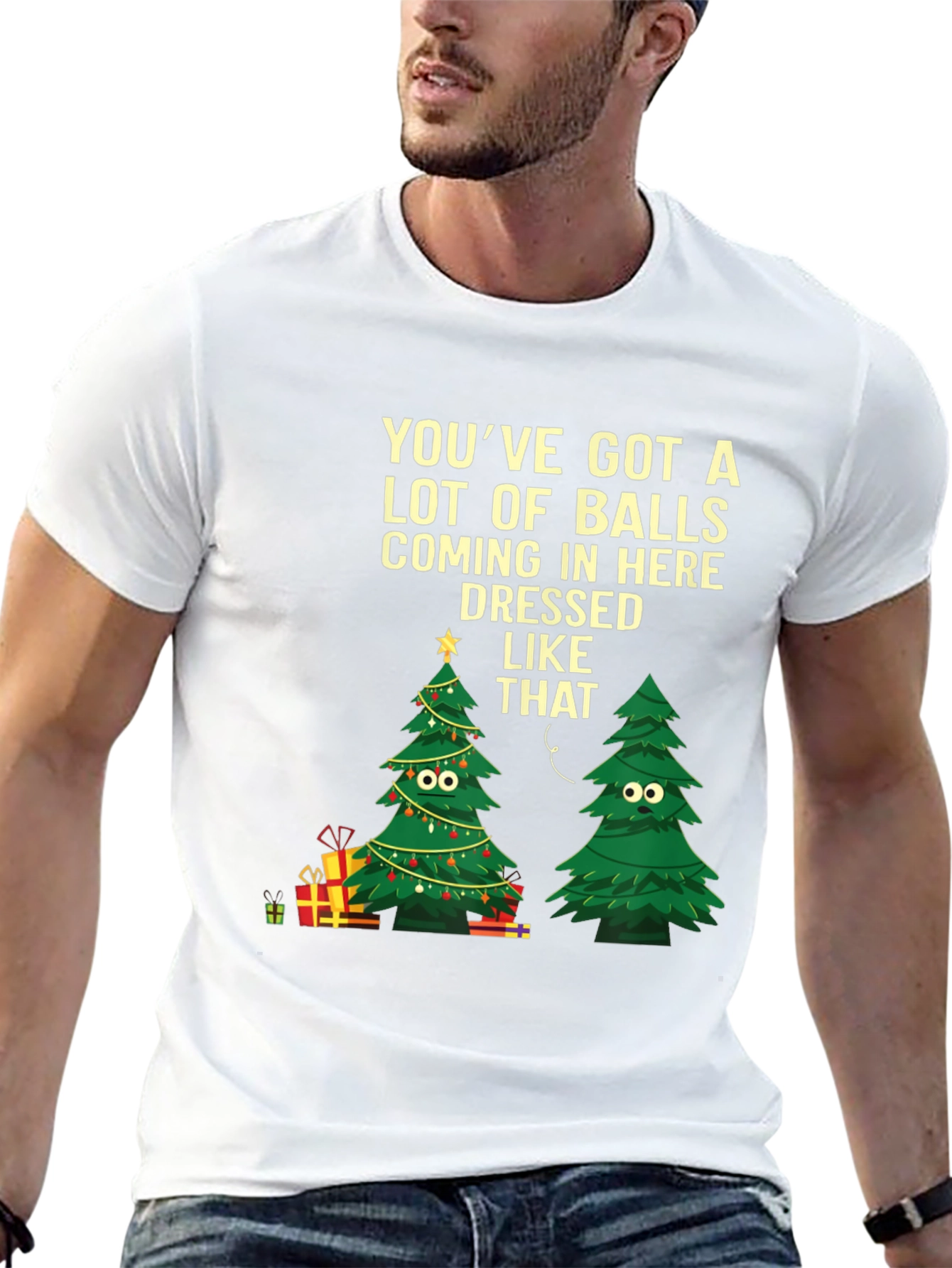 Humorous Christmas Tree Graphic Tee