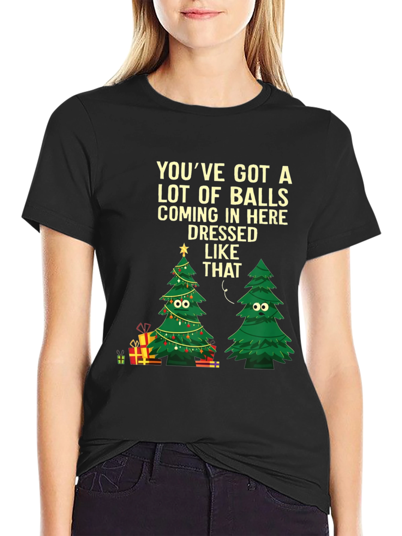 Humorous Christmas Tree Graphic Tee