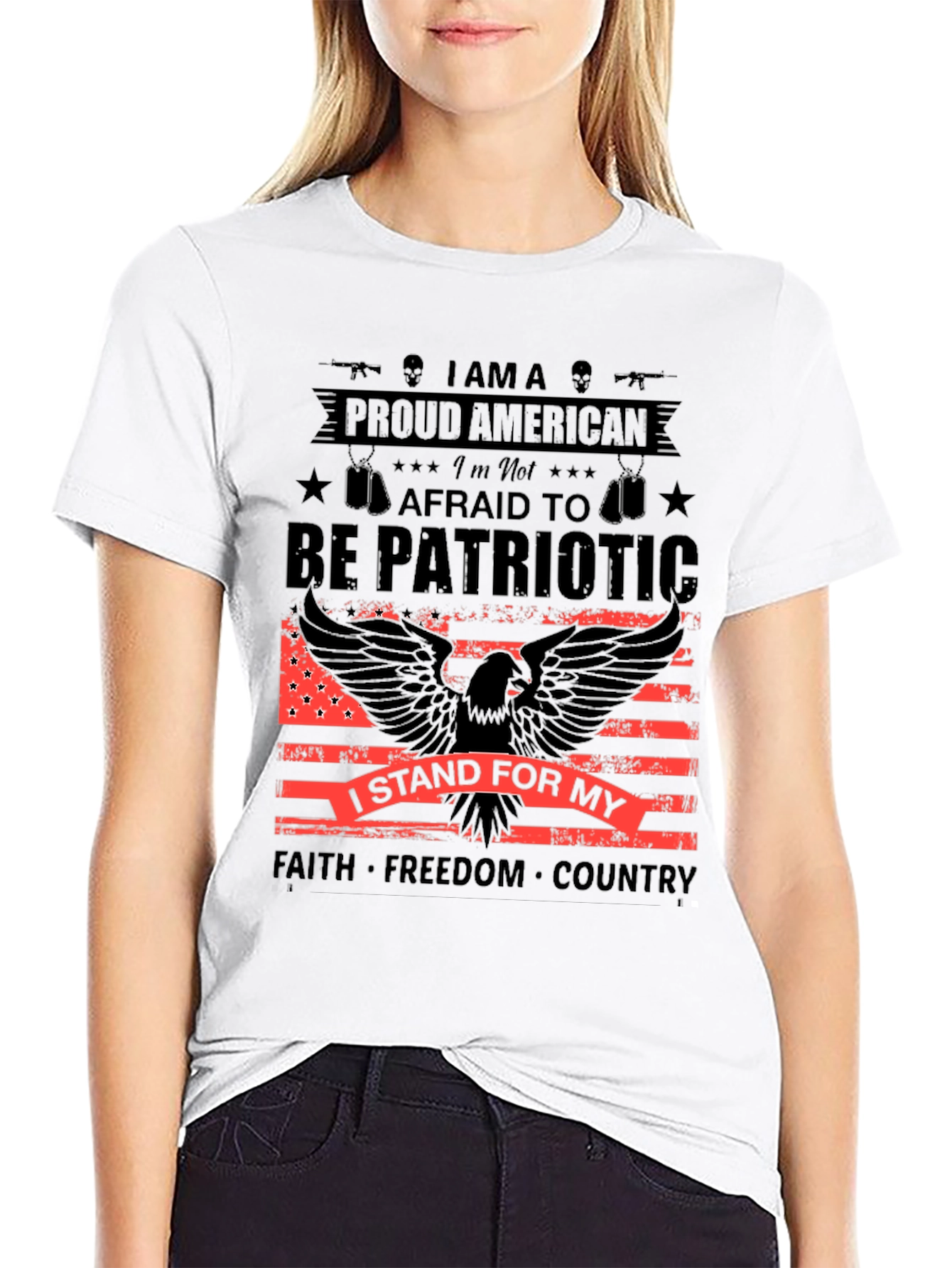 Proud American Patriotic Eagle Graphic Tee