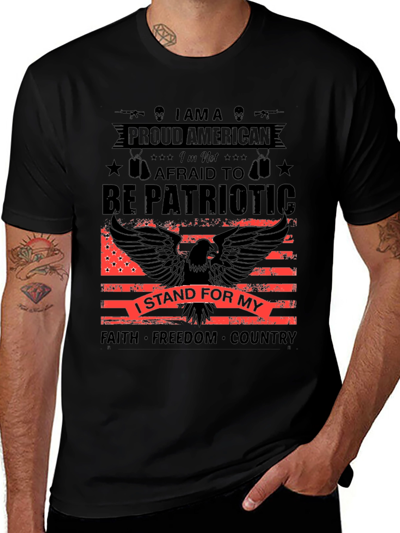 Proud American Patriotic Eagle Graphic Tee