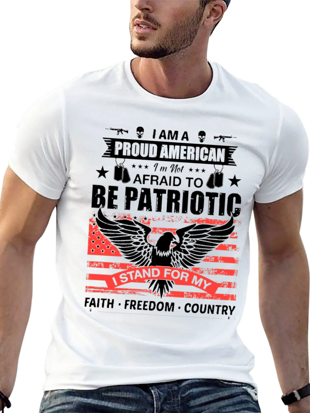 Proud American Patriotic Eagle Graphic Tee
