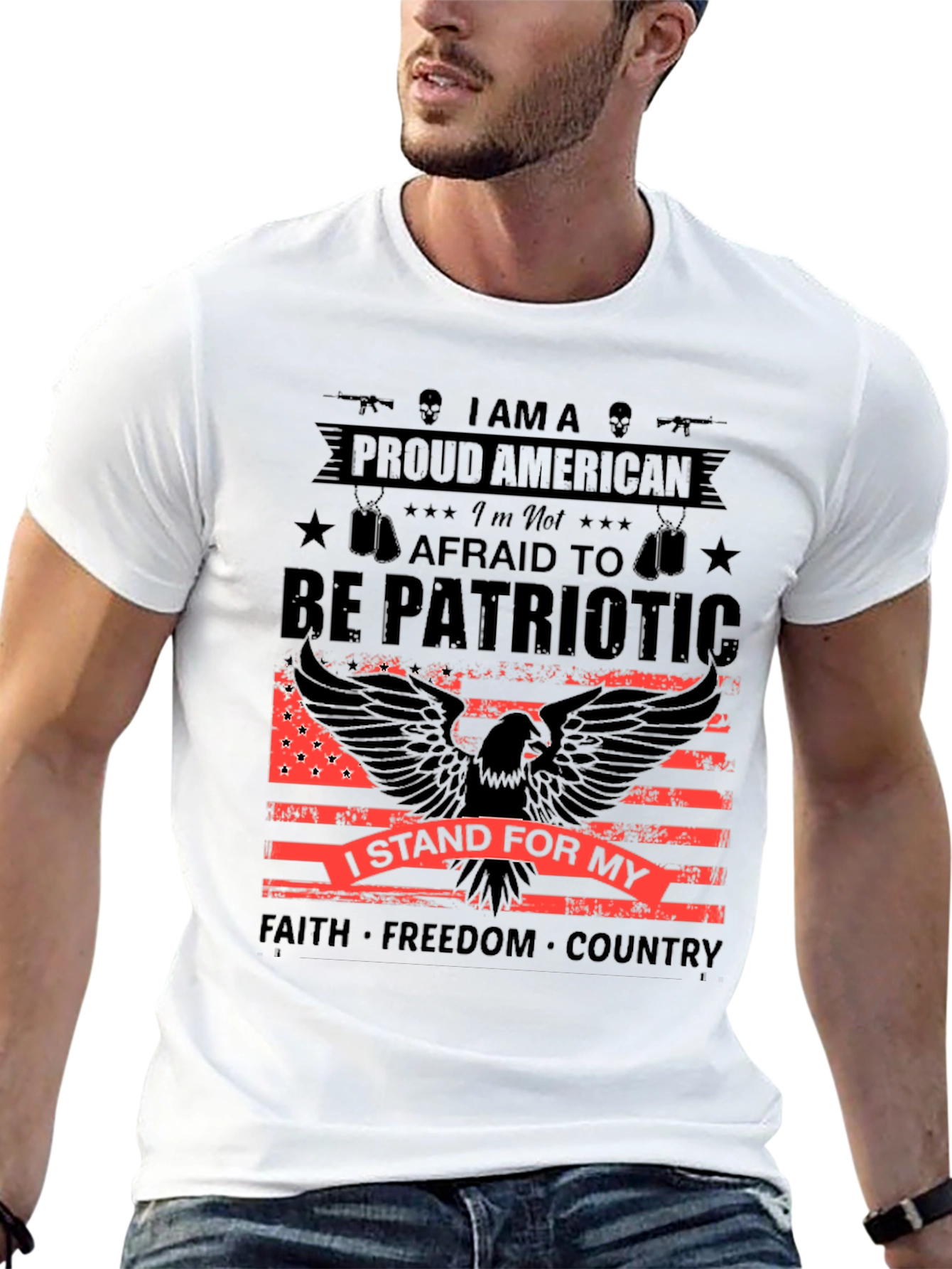 Proud American Patriotic Eagle Graphic Tee