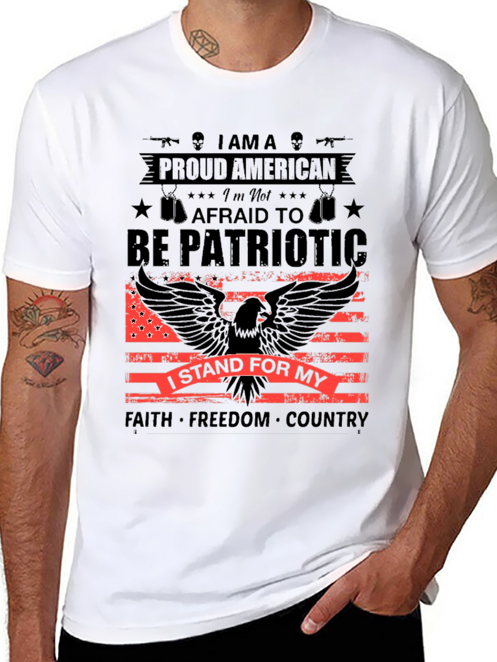 Proud American Patriotic Eagle Graphic Tee