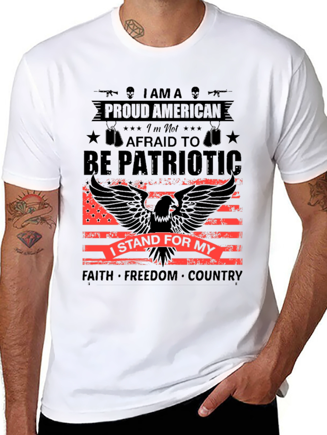 Proud American Patriotic Eagle Graphic Tee