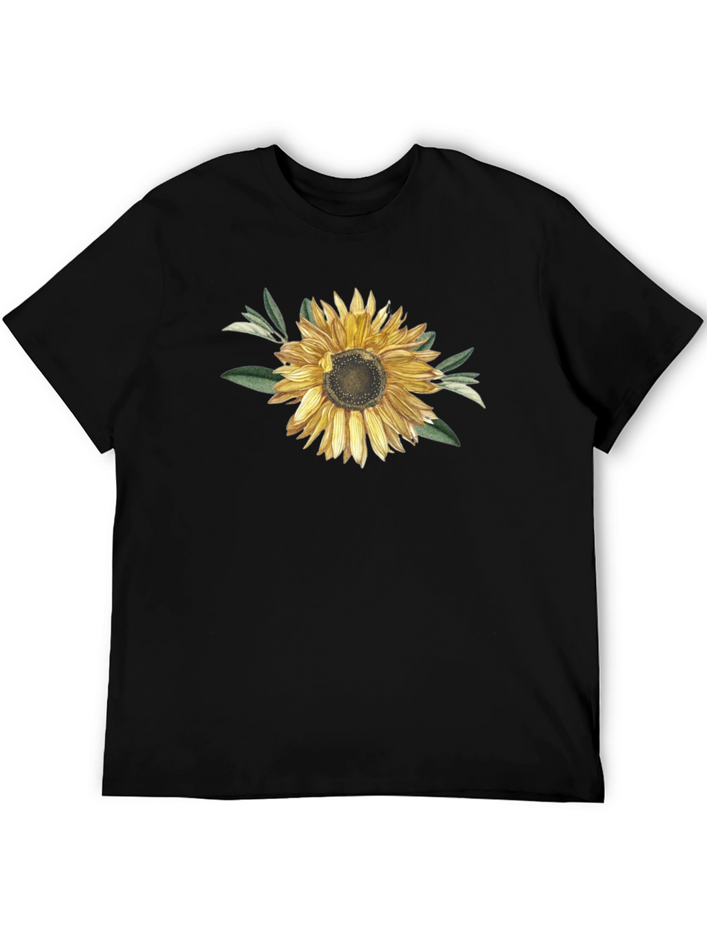 Sunflower Graphic T-Shirt - Black Cotton Blend