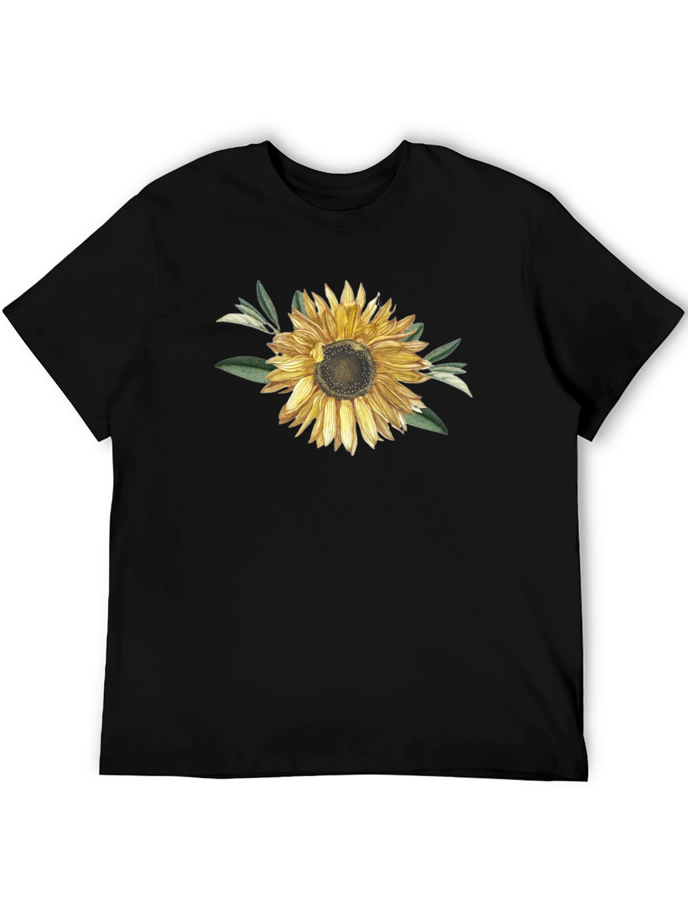 Sunflower Graphic T-Shirt - Black Cotton Blend
