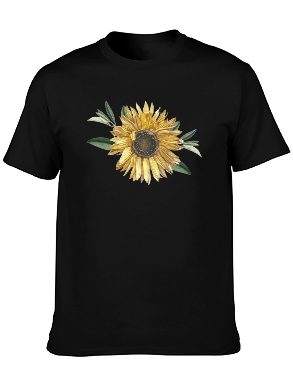 Sunflower Graphic T-Shirt - Black Cotton Blend