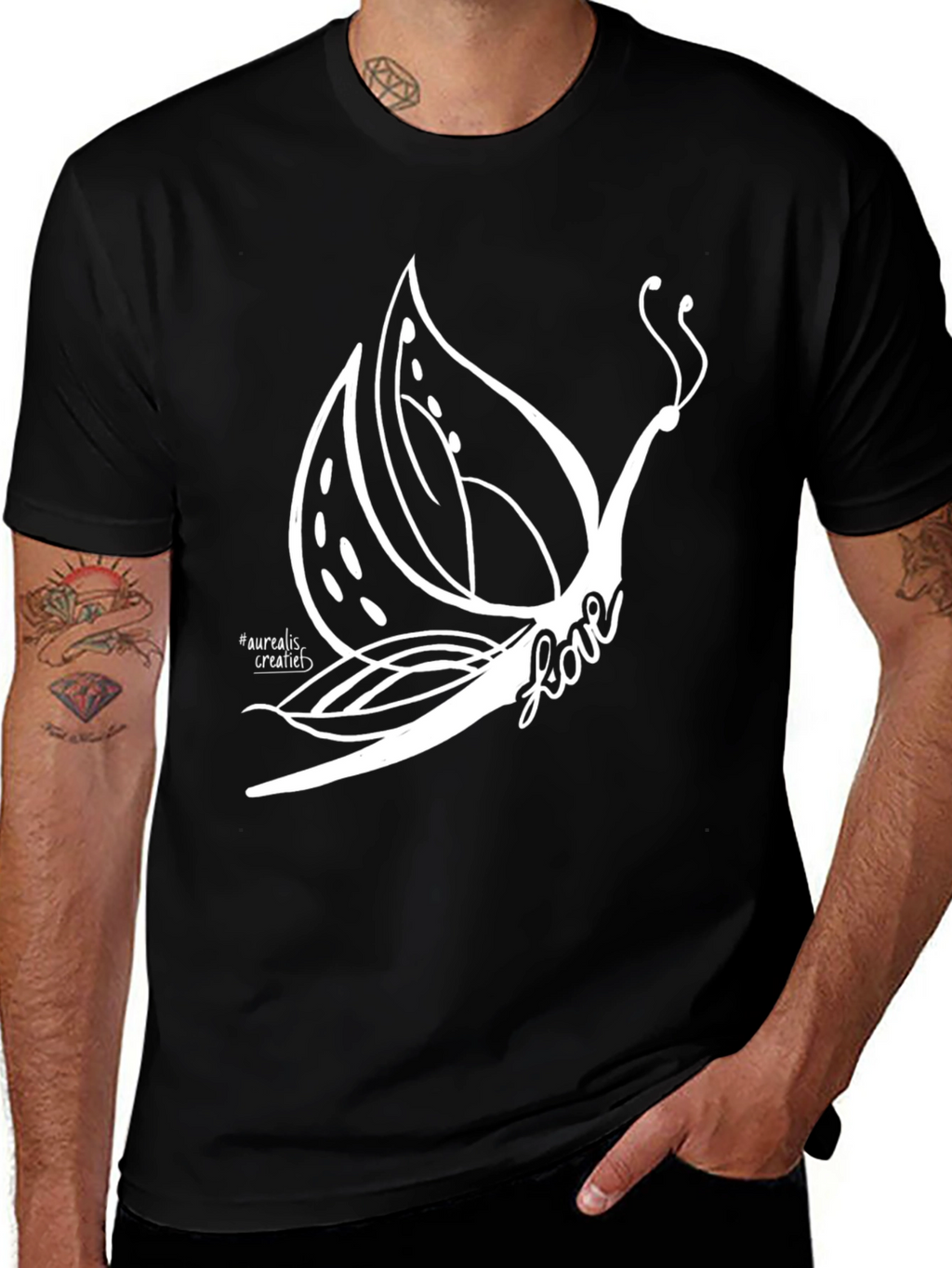 Butterfly Love Graphic Tee - Black