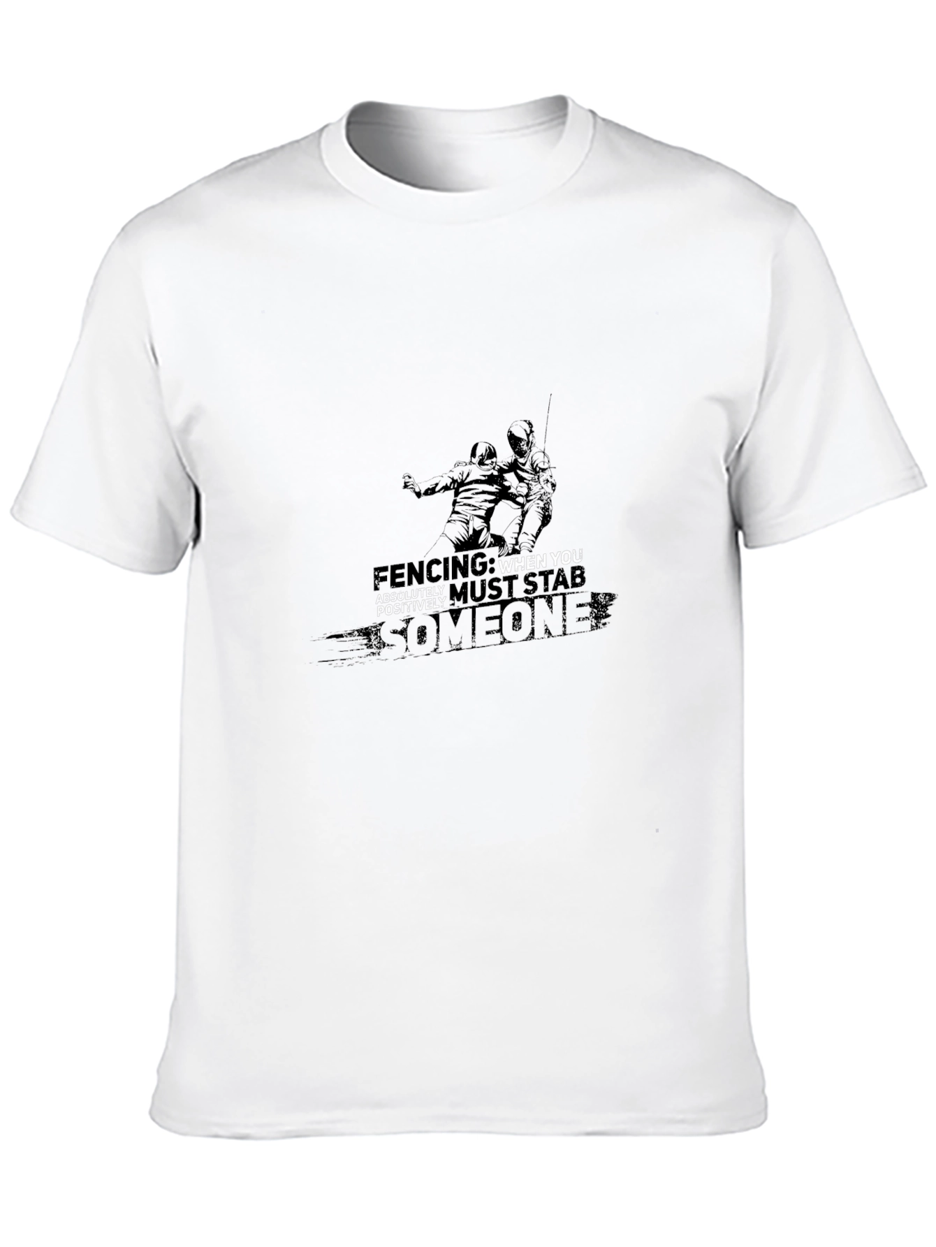 Fencing Graphic Print Black Tee